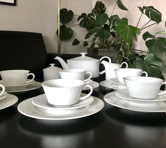Ak Kaiser Porzellan Kaffeeservice 6 Personen modernes schlichtes Design weiß