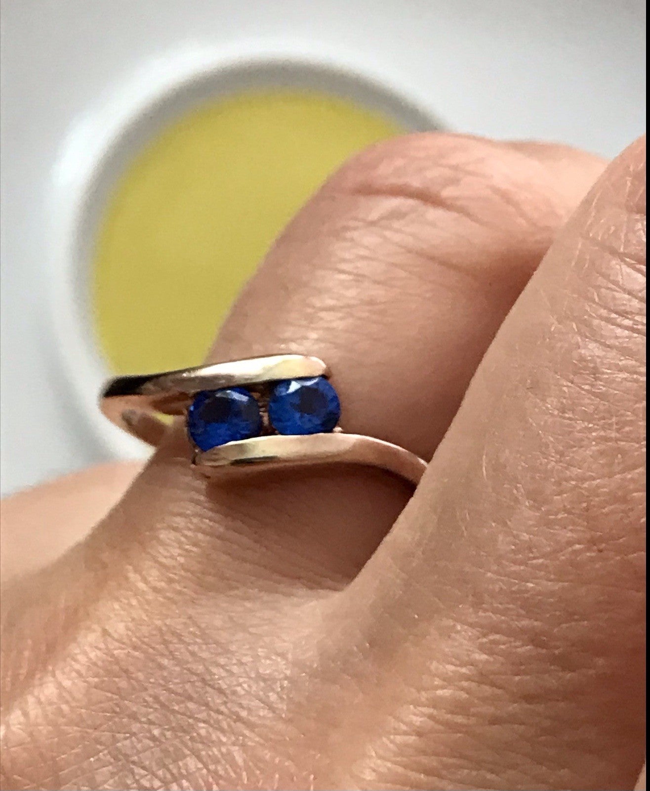 Vintage Ring blaue Steine Saphire?  Silber 925 vergoldet ~Gr.64