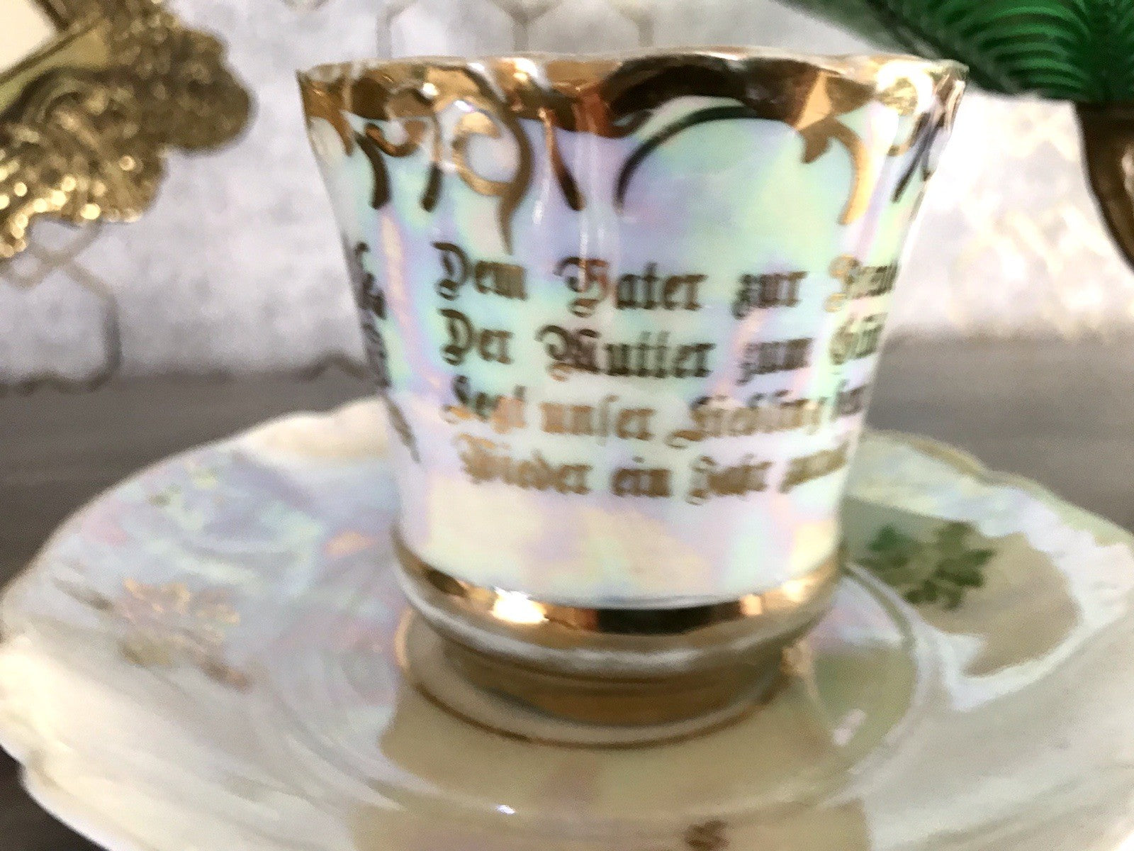 Antik Porzellan Andenken Becher Gedeck Sammeltasse Tasse Geburtstag Kind