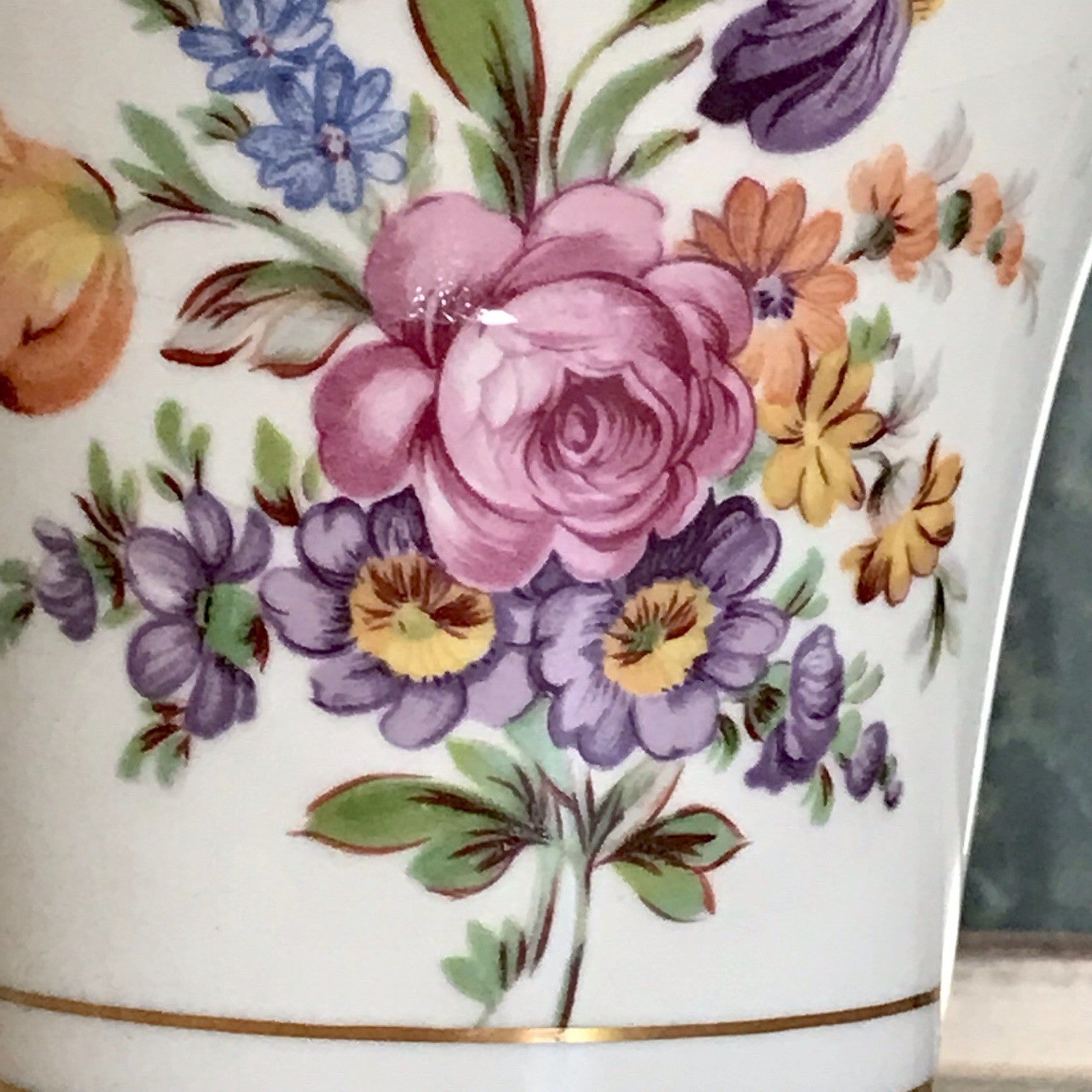 Vintage Alt Porzellan Prunkvase Vase Echt Kobalt blau Royal Dux Porzellan Böhmen