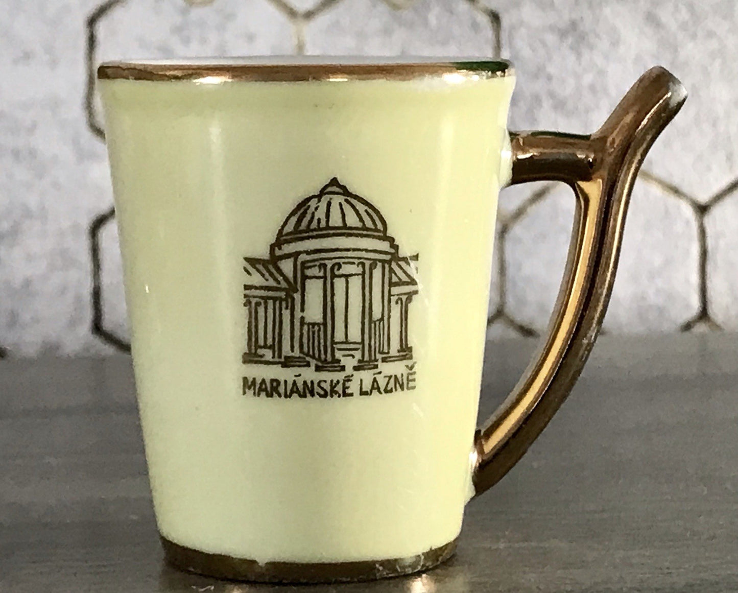 Antik Porzellan Andenken Becher Kurbecher Tasse Marianske Lazne