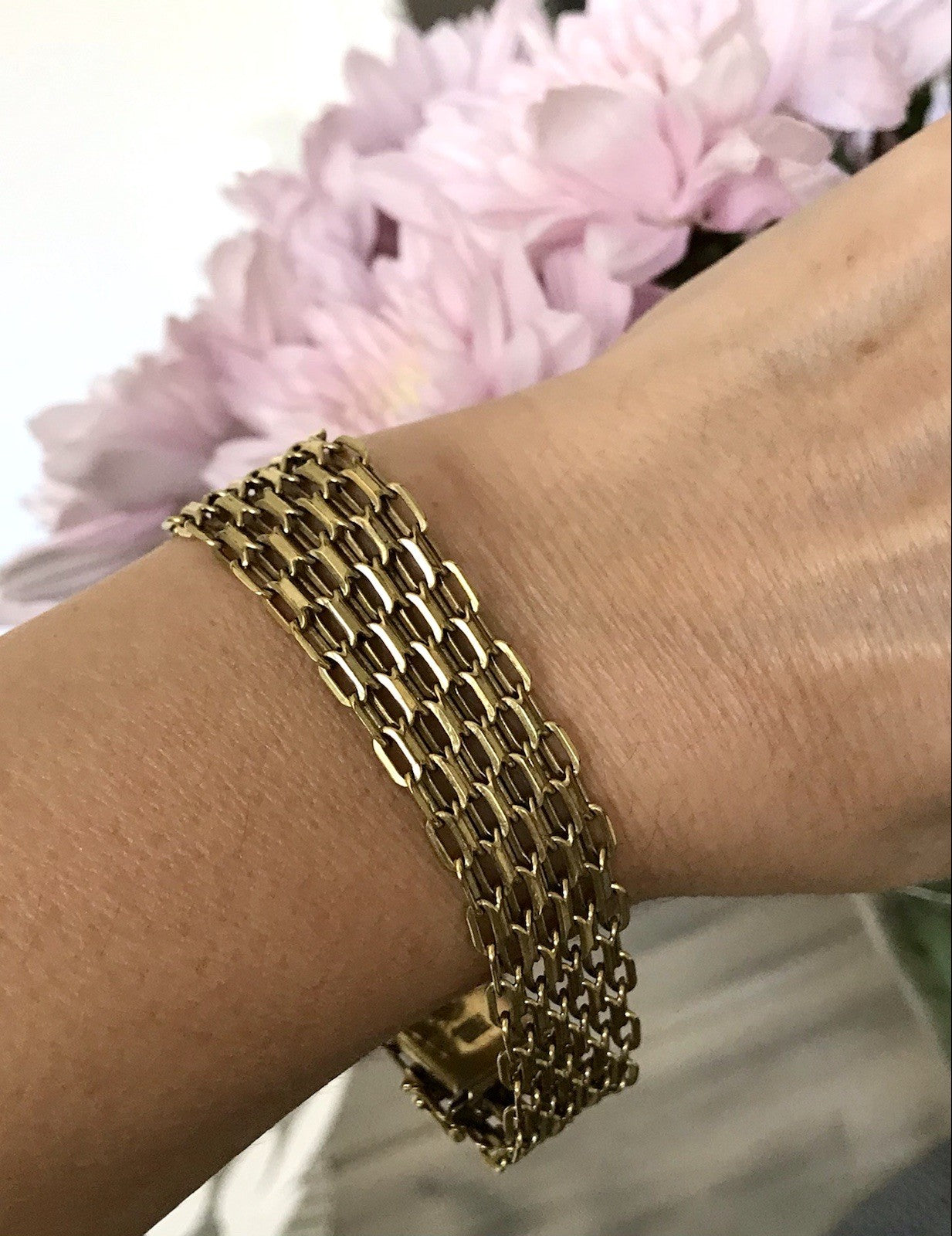Vintage Teppicharmband Armband vergoldet Amerik. Doublè