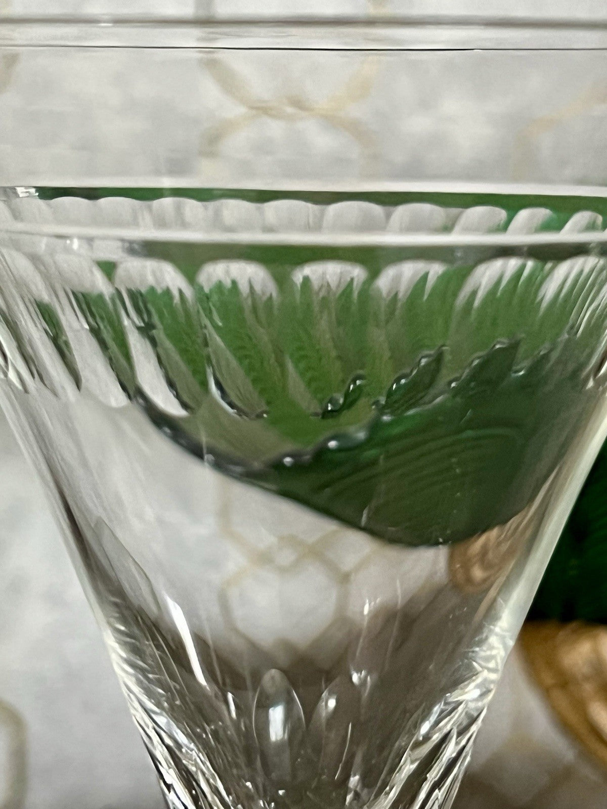 Antik Art Déco 4 Sektflöten Sekt Wein Gläser ?Weisswasser? Schliff