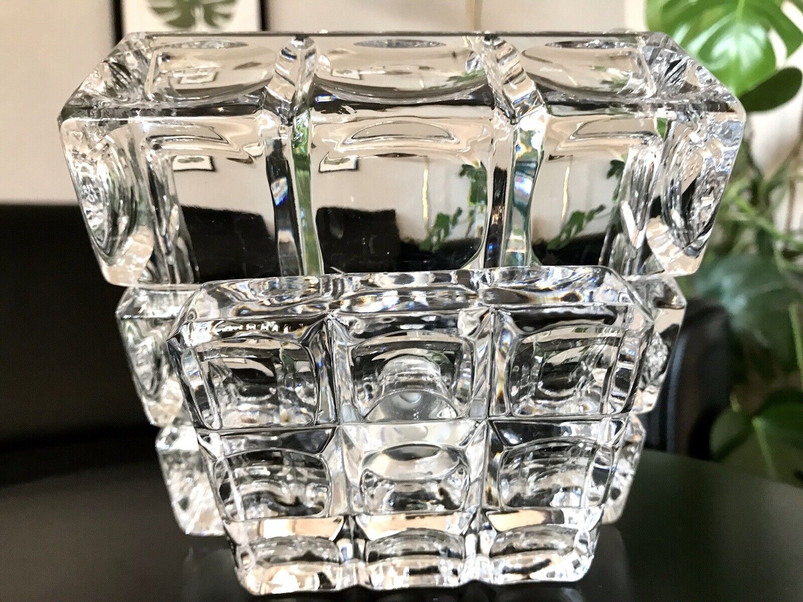 Alt Vintage 60er Bleikristall Schale Glasschale Kristallglas m. Fuß Glas Schwer