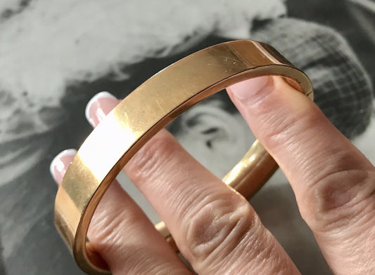 Antik Vintage Armband Armreif Klapp- Armspange Amerik. Doublè  vergoldet gold