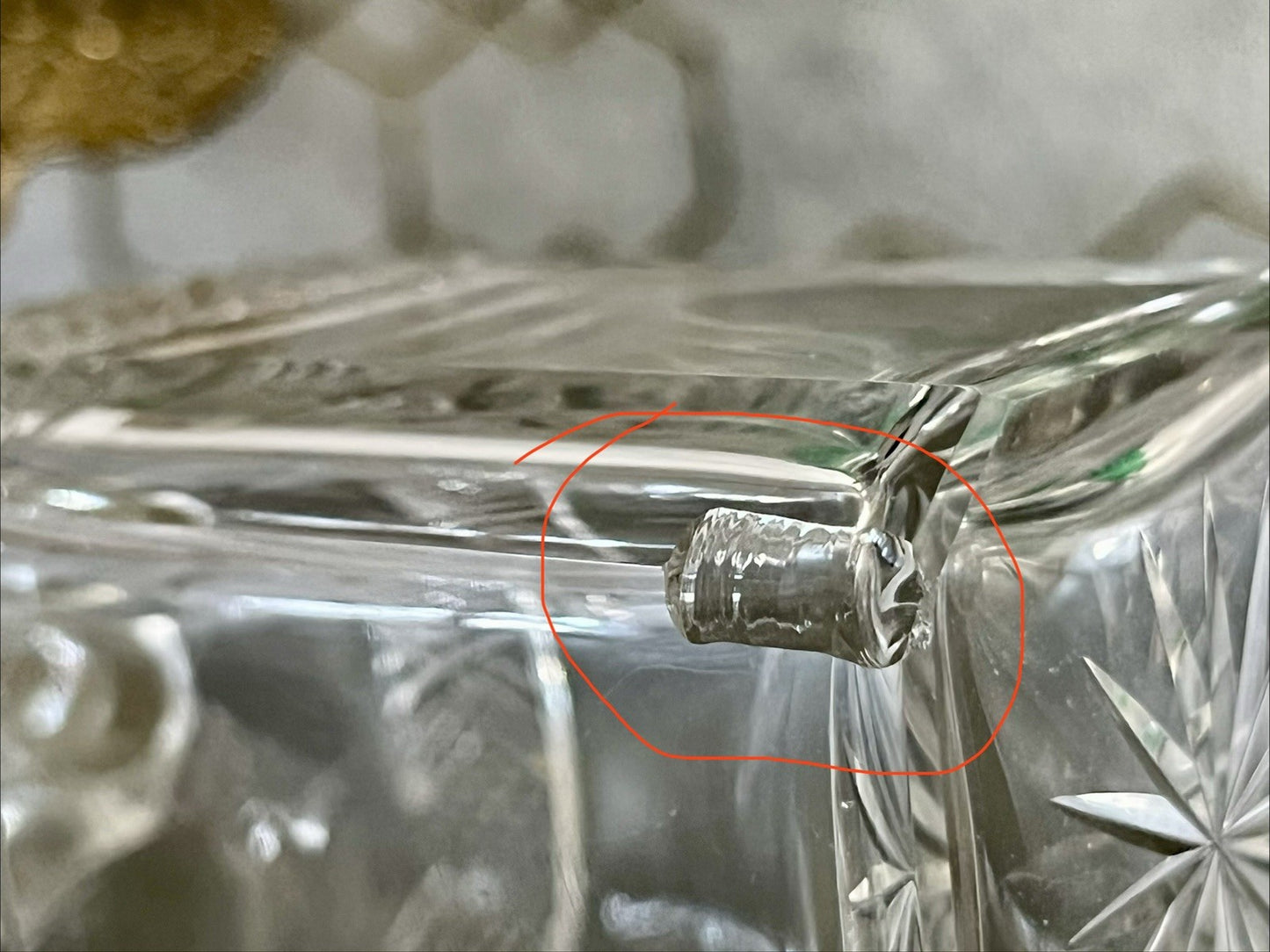 Antik Baccarat 1x Flakon Parfüm kleine Glaskaraffe Schnitt Bleikristall