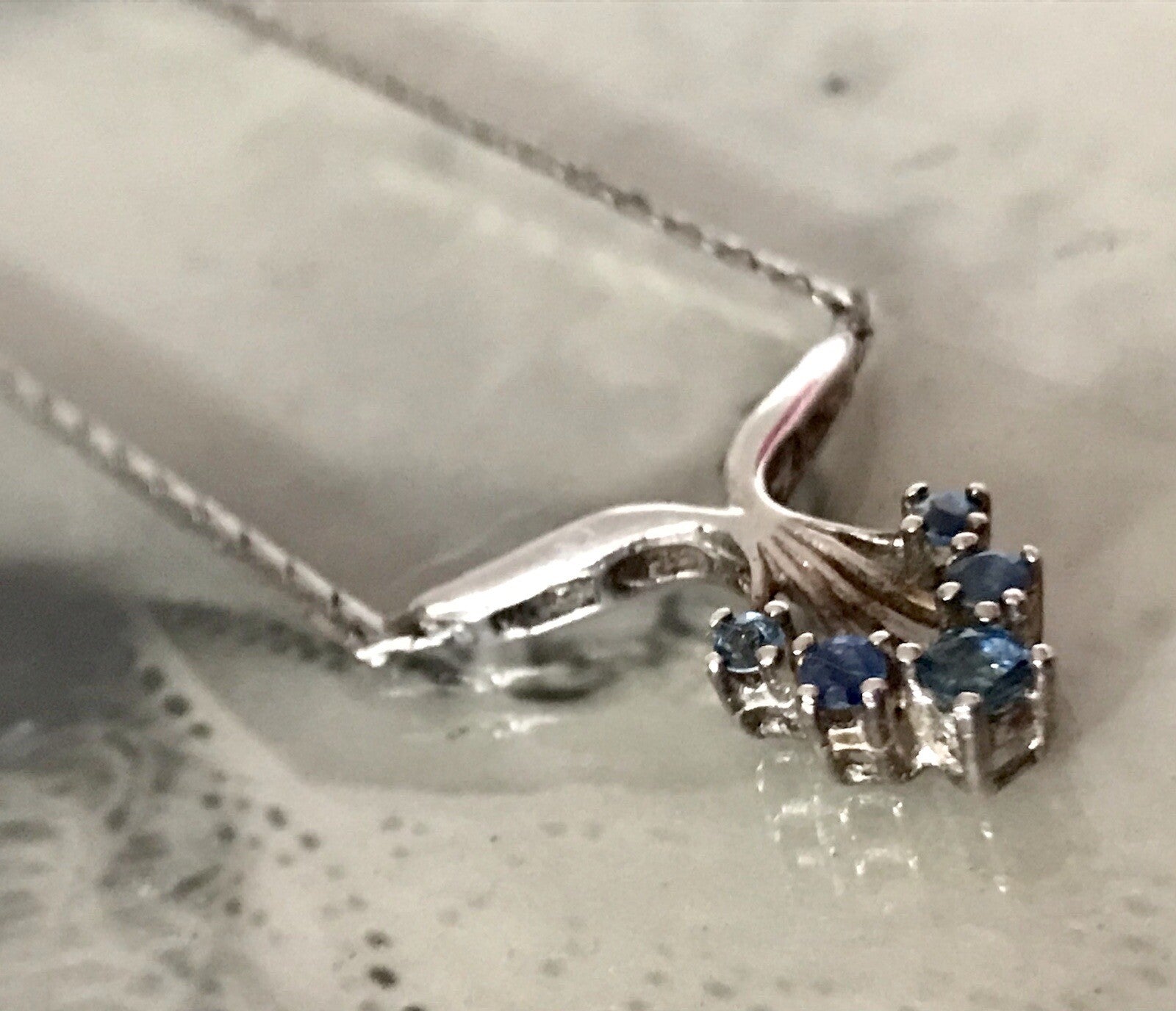Antik Edel Jugendstil 925 Silber Collier Halskette Saphire? SCHÖN
