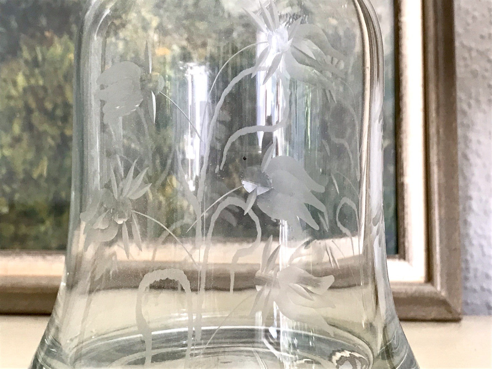 Vintage groß Glaskaraffe Karaffe Zier- Schliff Glas Bleikristall? Kristallglas