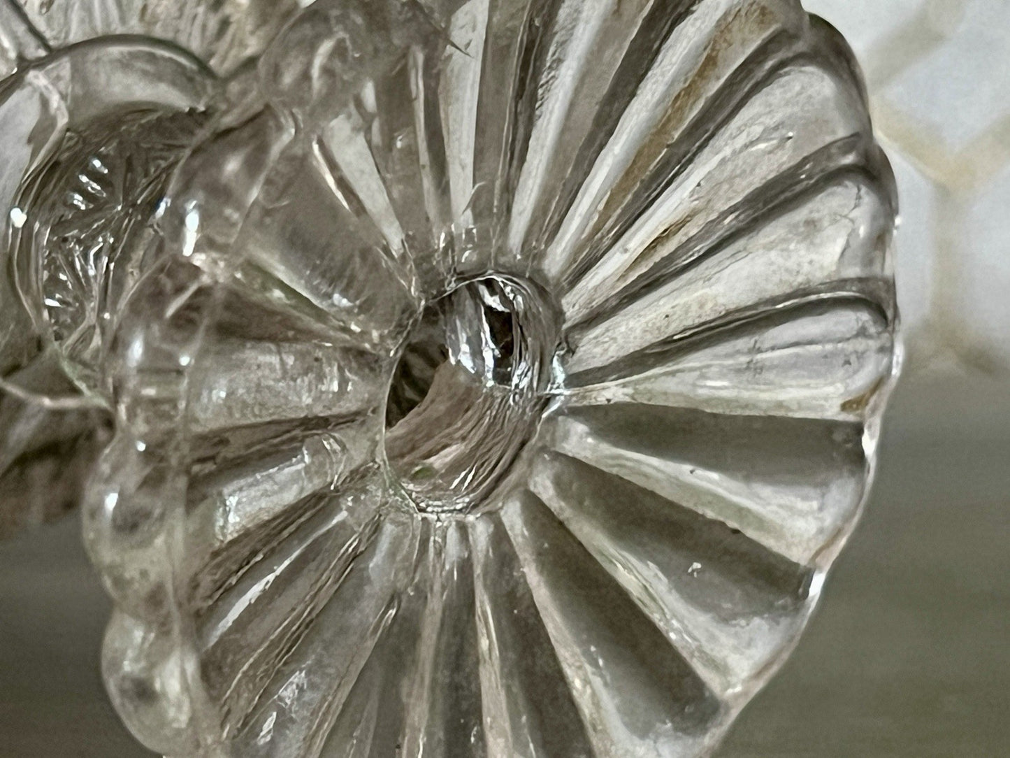 Antik Jugendstil Art Déco Pressglas Glas Fußschale Schale Zuckerschale