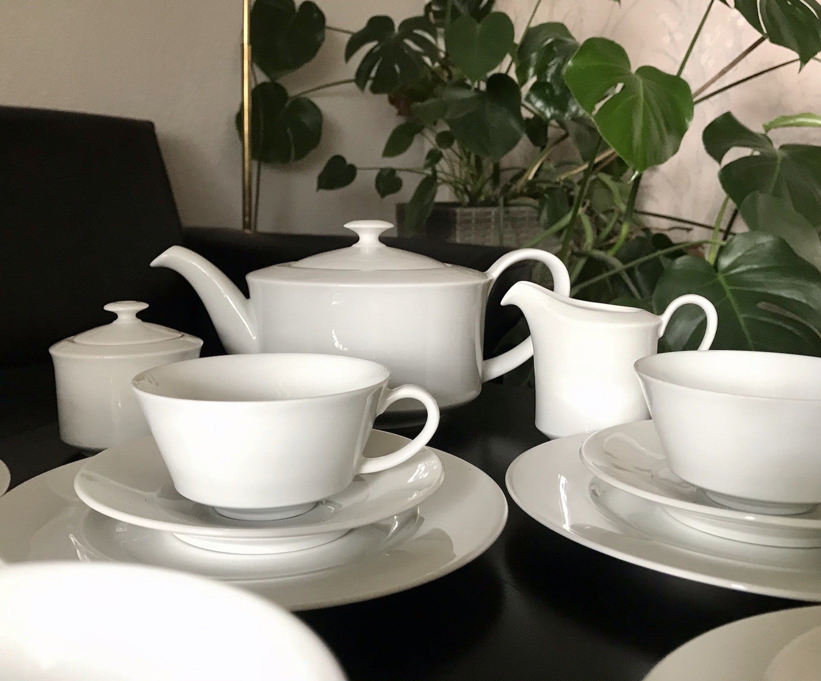 Ak Kaiser Porzellan Kaffeeservice 6 Personen modernes schlichtes Design weiß