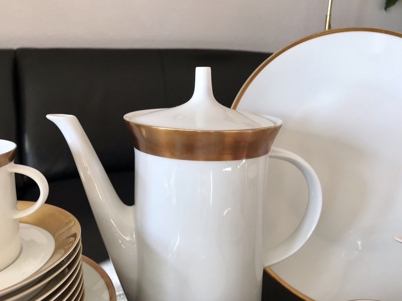 Vintage 60er Rosenthal Porzellan Kaffeeservice weiß gold Kurfürstendamm Studio