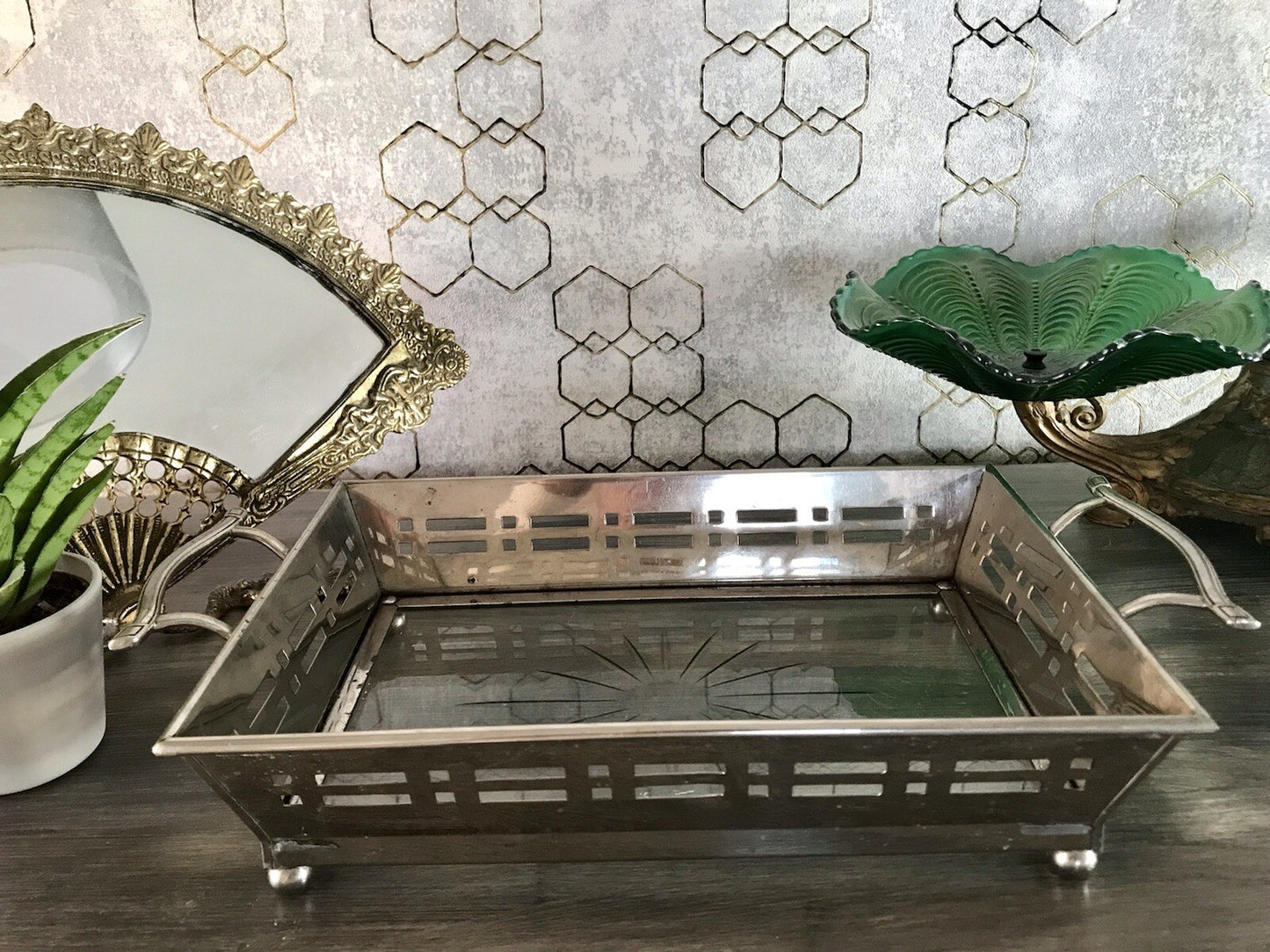 Antik Jugendstil Art Déco Schale versilbert? Argentor? Jardiniere  Tafelaufsatz