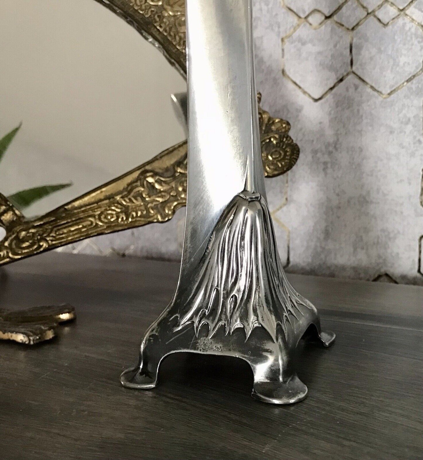 Antik Edel Jugendstil Argentor Wien Kerzenleuchter ? Vase? versilbert
