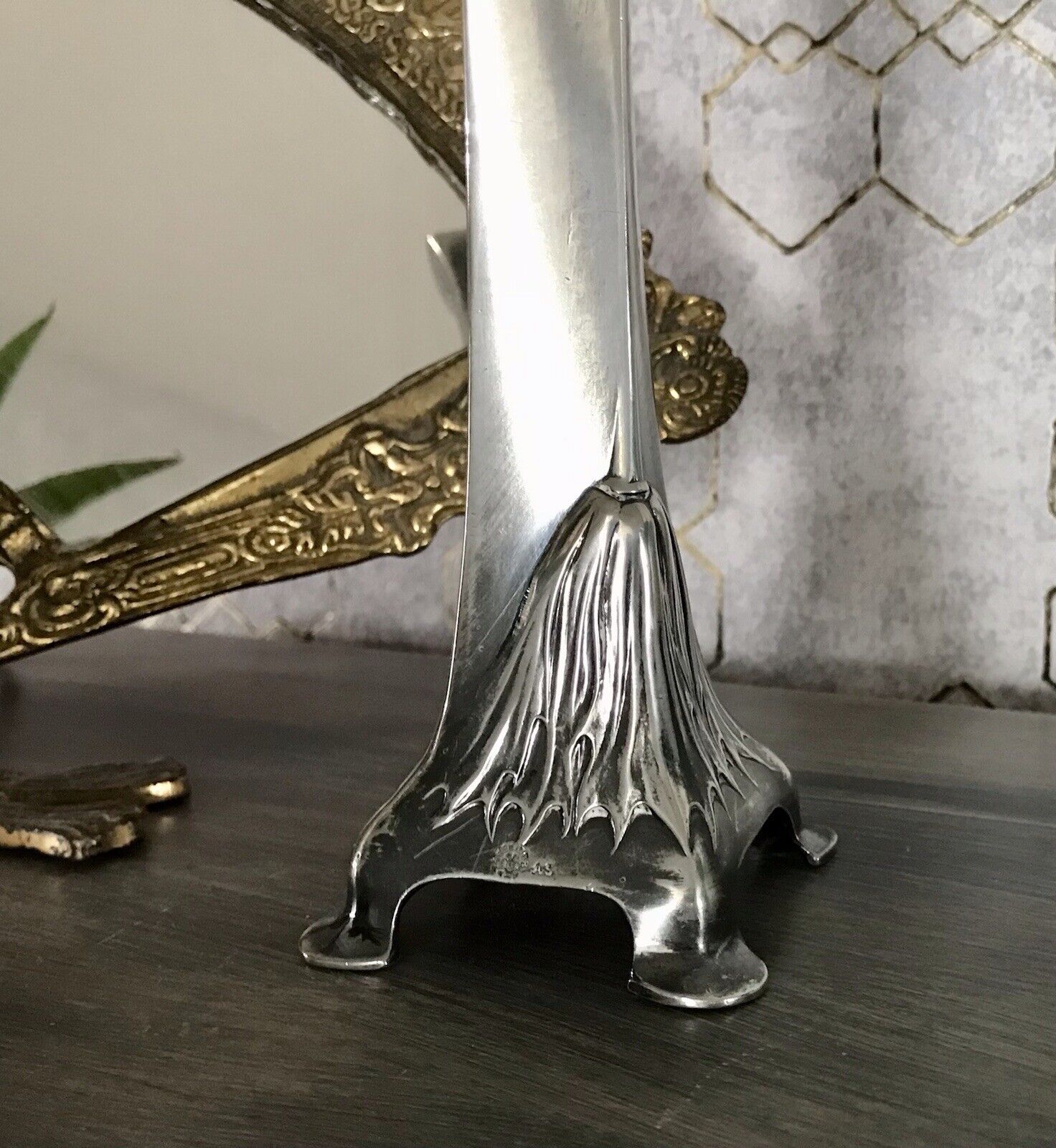 Antik Edel Jugendstil Argentor Wien Kerzenleuchter ? Vase? versilbert