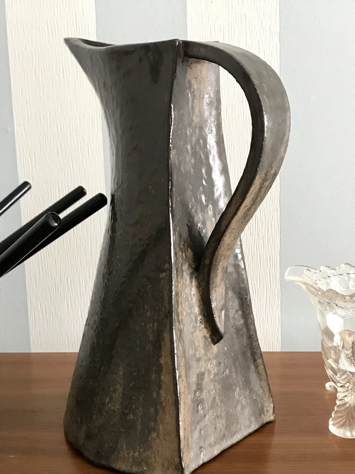 Vintage Designer Krug Kanne Steinzeug Studio Keramik signiert AH Kunstvoll