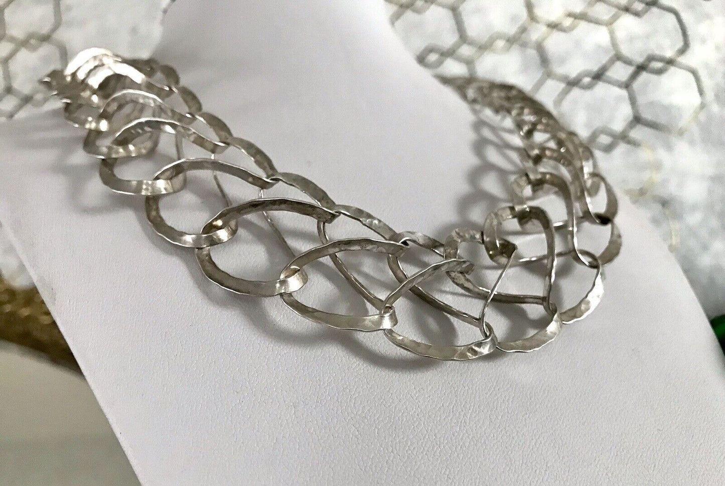 Vintage Designer Perli Edel 800 Silber Collier Halskette Edel Choker