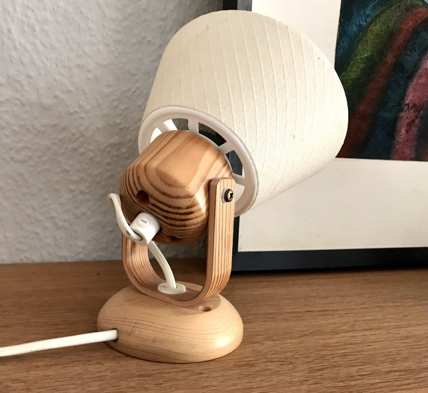 Vintage Solbackens Svarveri Schweden 70er Tischleuchte Wand Lampe Skandi Design