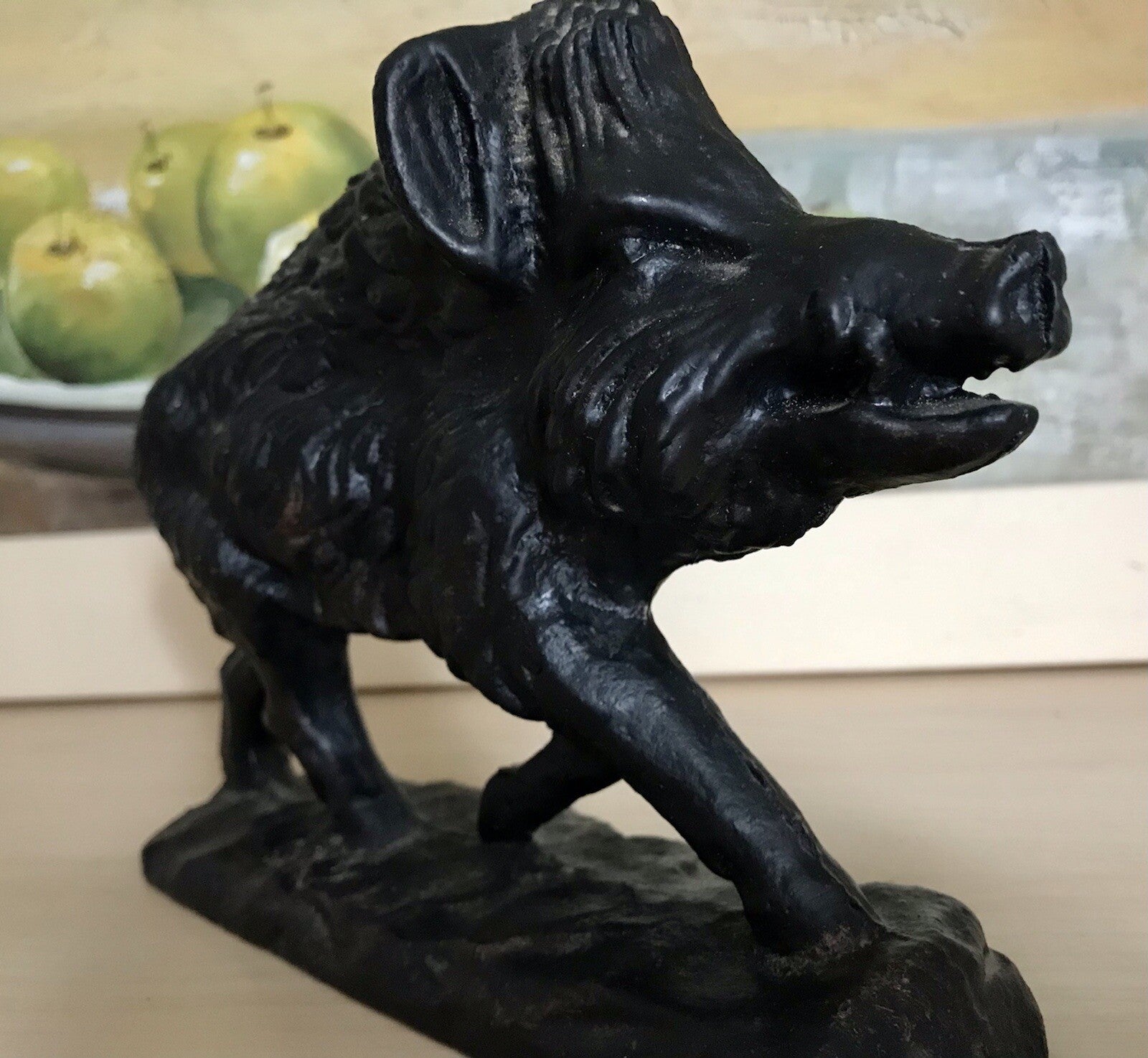 Alt antik? Eisenguss Skulptur Figur Schwein Wildschwein Gusseisen