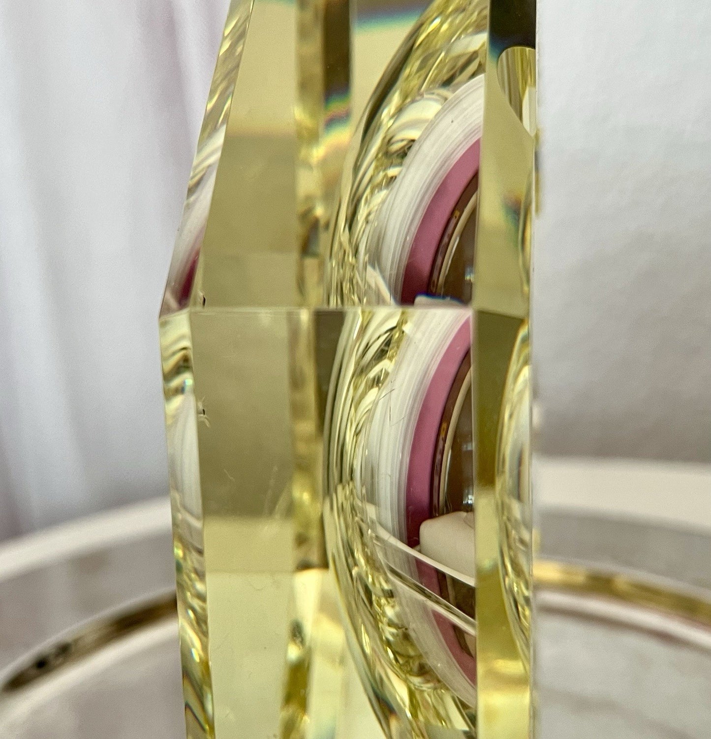 Antik? 3020g! Vintage Murano ? Aschenbecher Ascher Citrin gelb Kristallglas