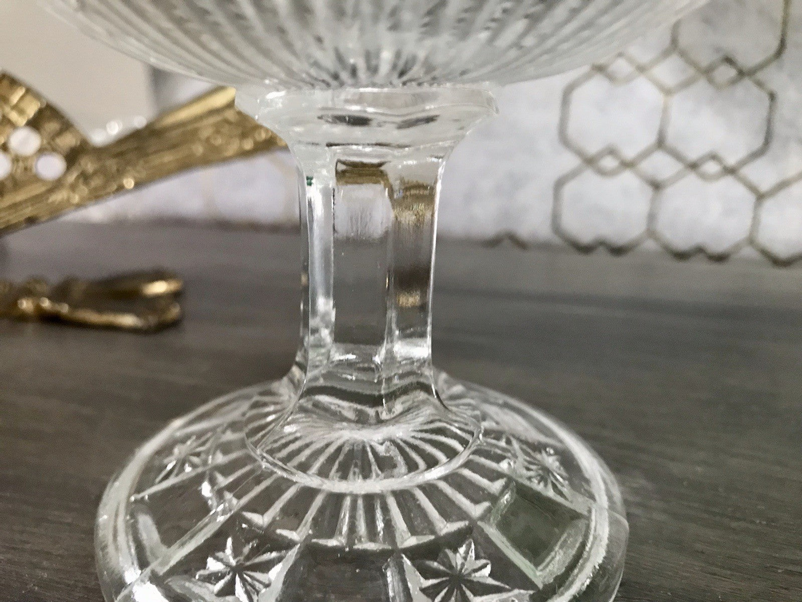 Antik Jugendstil Art Déco Pressglas Glas Fußschale Schale Zuckerschale