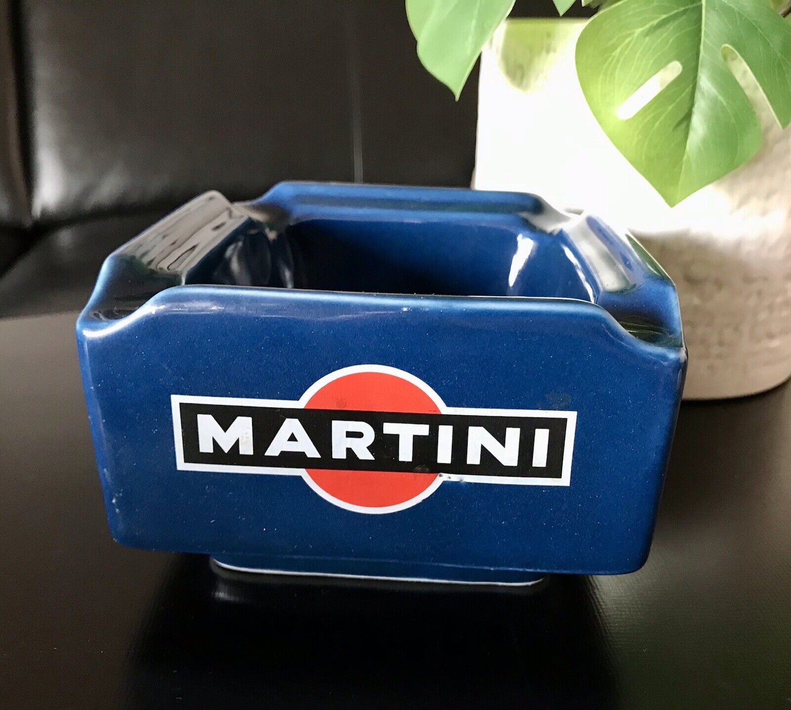 Vintage groß Martini Aschenbecher Ascher Keramik blau  60er 70er