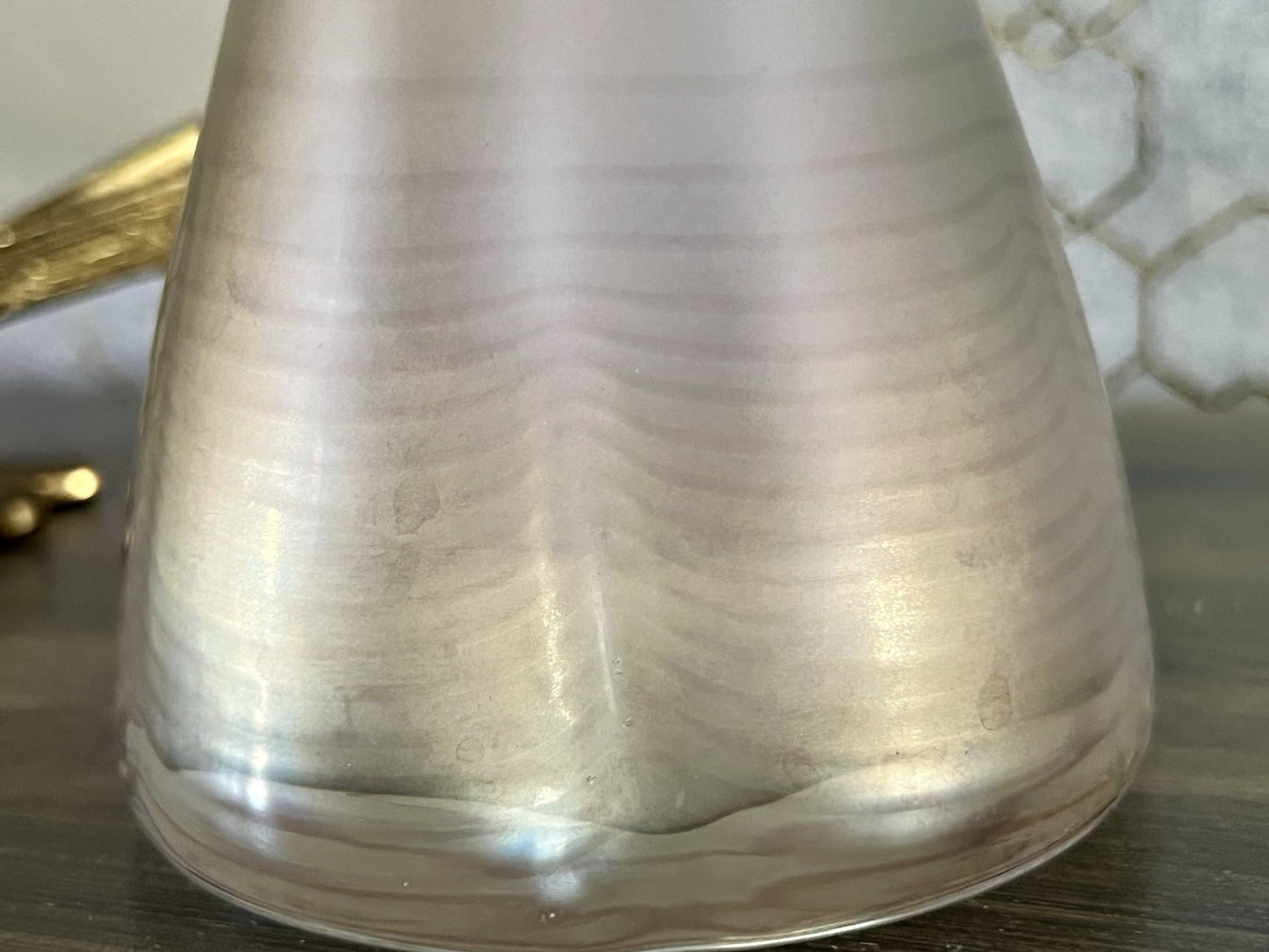 Vintage Glasvase Glaskunst Vase edel Glashütte Eisch ? irisierend schillernd