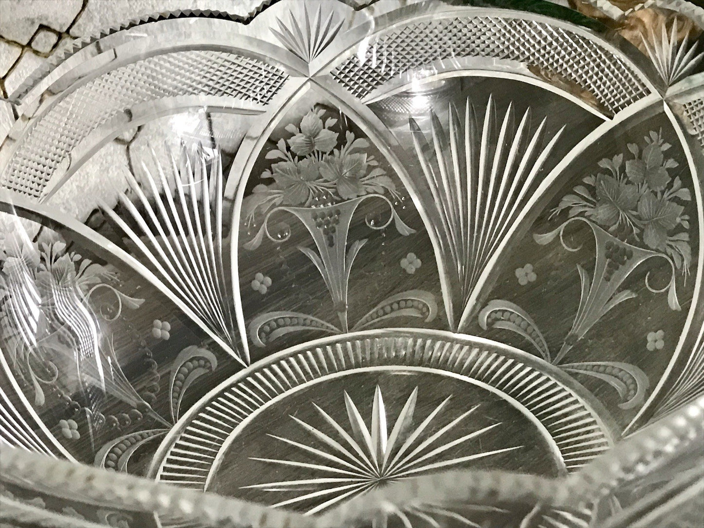 Antik Jugendstil SEHR EDEL Glasschale Schale Kristallglas Glas Schliff geätzt?