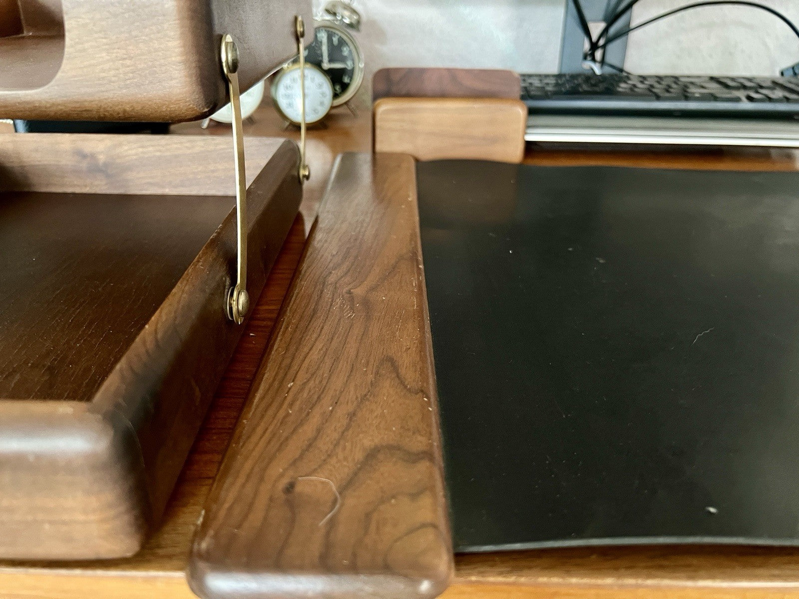 Vintage Schreibtisch Garnitur Organizer Holz Ablage Stifthalter Schreibauflage