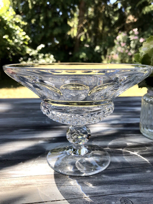 Alt Vintage Bleikristall Schale auf Fuß Glasschale Kristallglas Glas Edel