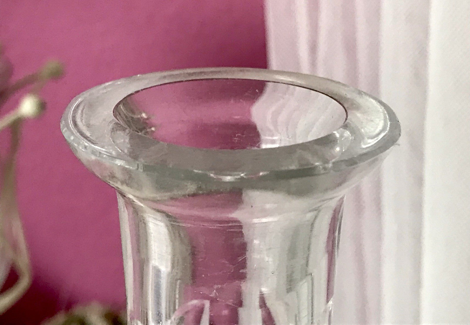 Antik Art Déco Glaskaraffe Karaffe Kristallglas wundervoll Bleikristall Edel