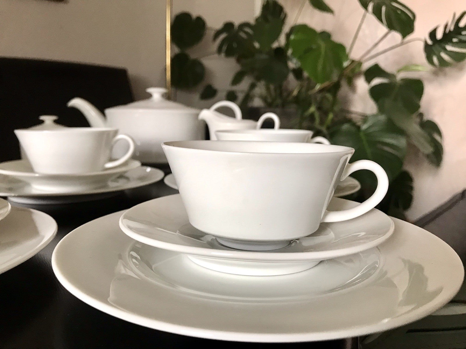 Ak Kaiser Porzellan Kaffeeservice 6 Personen modernes schlichtes Design weiß