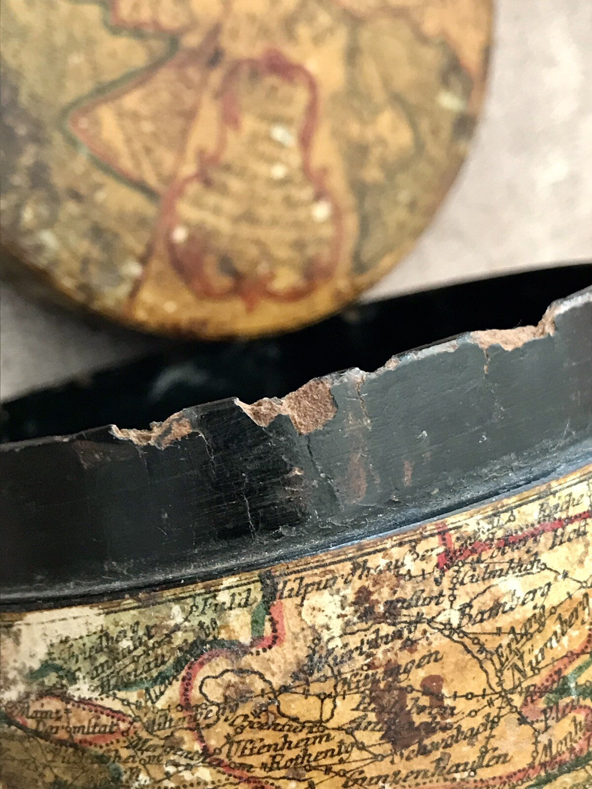 Antik Dose RAR Tabakdose Tabatiere Kartographie Teutschland Karte vor 1815!!