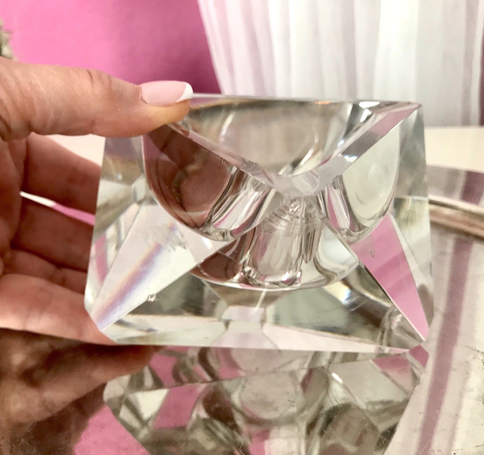 Art Déco Aschenbecher Designer  Ascher farblos Kristallglas EDEL Franz Burkert?