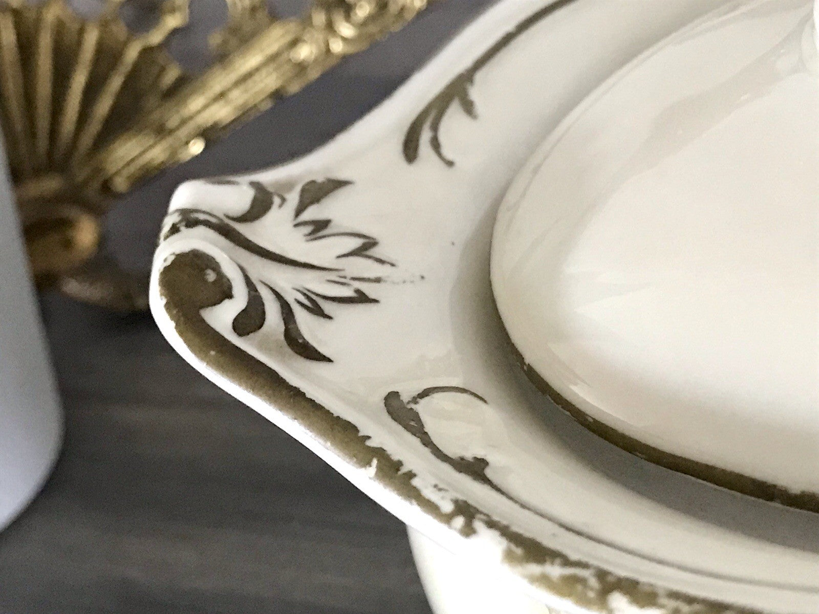 Antik Art Déco Porzellan Dose 02 Deckeldose Schatulle Bonboniere Neu-Tettau 1930