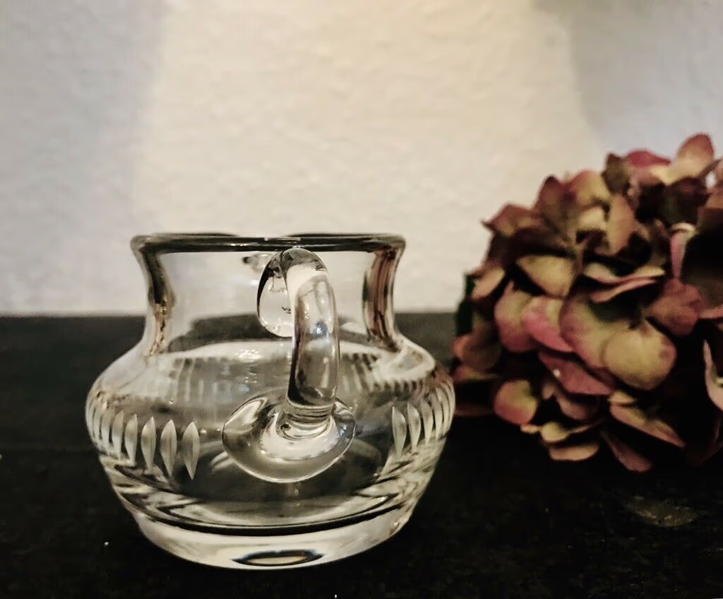 Alt Sahnegießer Kristallglas Bleikristall Glas