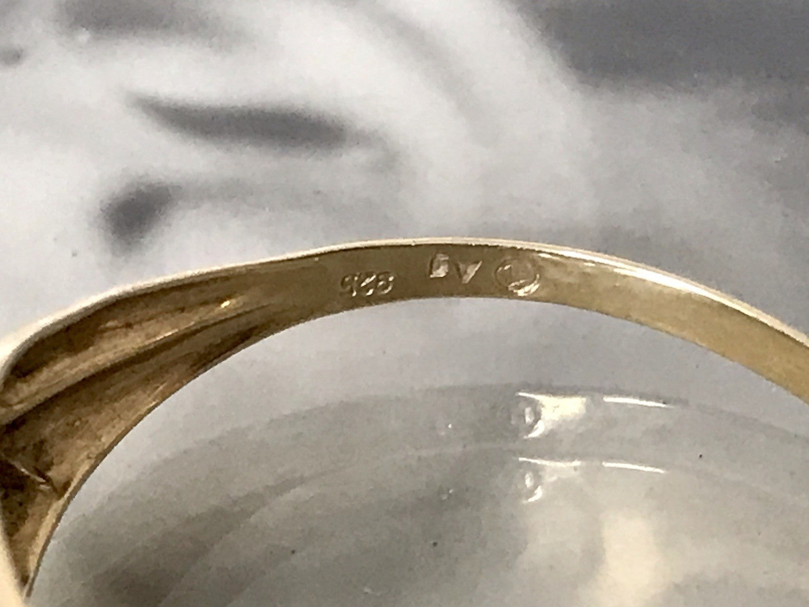 Vintage 1980er Ring blauer Stein Türkis? 925 Silber vergoldet Gr.67