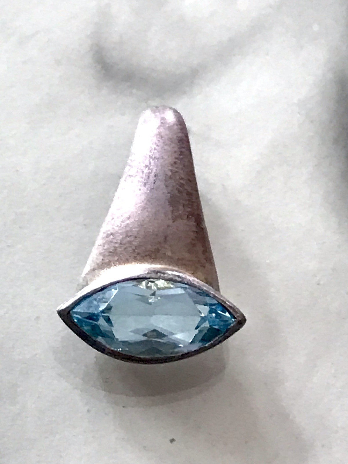 Vintage Kettenanhänger Anhänger Silber blauer Stein Designer