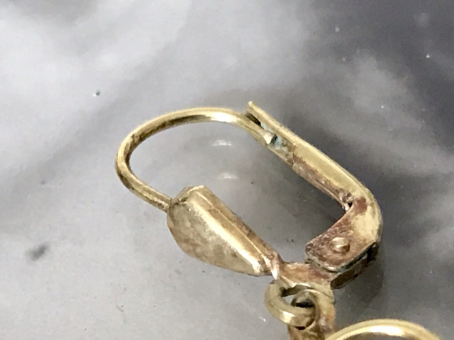 Vintage Ohrhänger Ohrringe vergoldet Stein Amerik. Doublè Walzgold