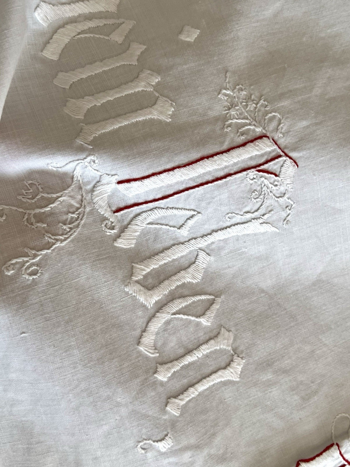 Antik Wandbehang Gardine „Christus ist mein Leben Sterben mein Gewinn