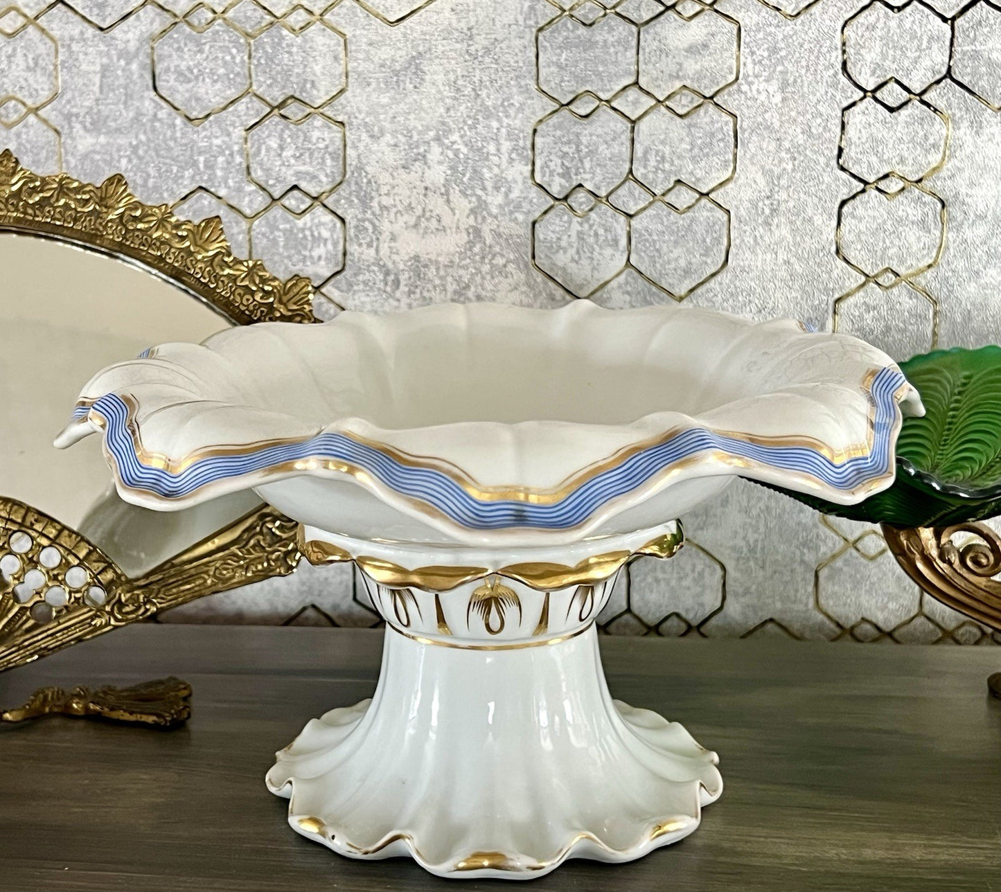 Antik Biedermeier Porzellan Fußschale Schale  ca. 1830 Pressmarke N So SCHÖN!!