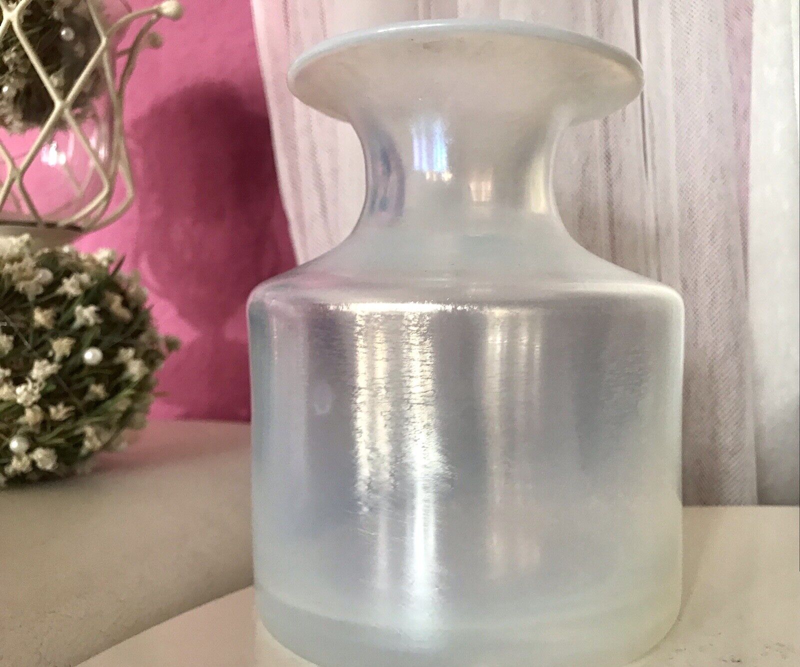 Vintage Glasvase Glaskunst Vase edel Glashütte Eisch irisierende „Eiskönigin“