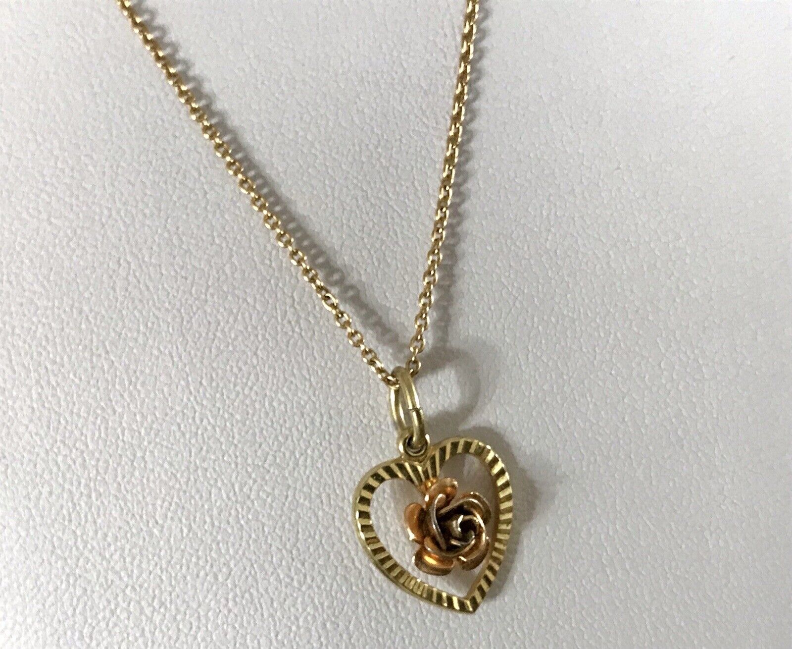 vergoldete 925 Silber Halskette mit vergoldetem Herz Rose Anhänger gold Farbe