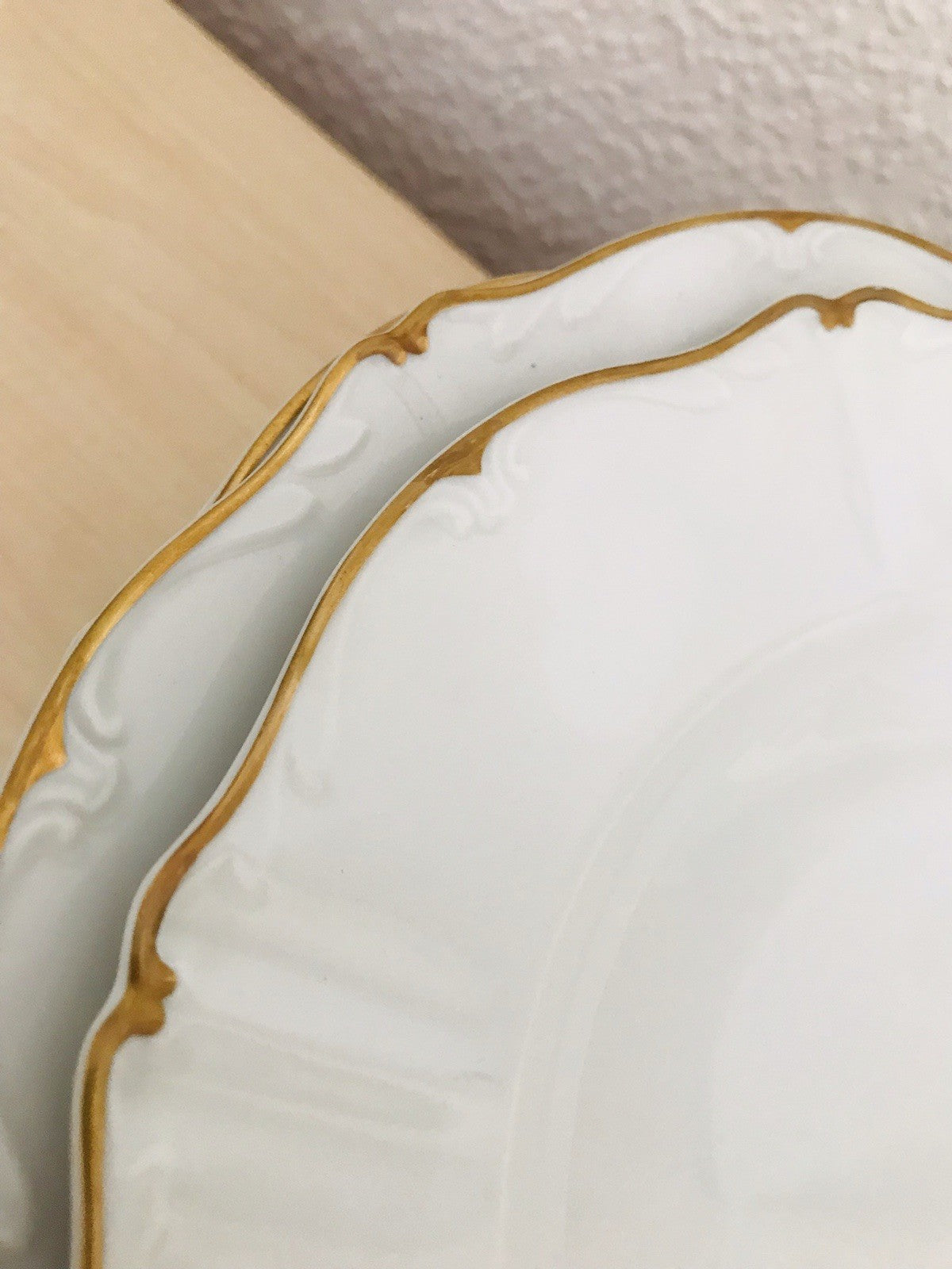 Antik Art Déco Porzellan Tafelservice Carstens Sorau weiß goldene Ranke EDEL