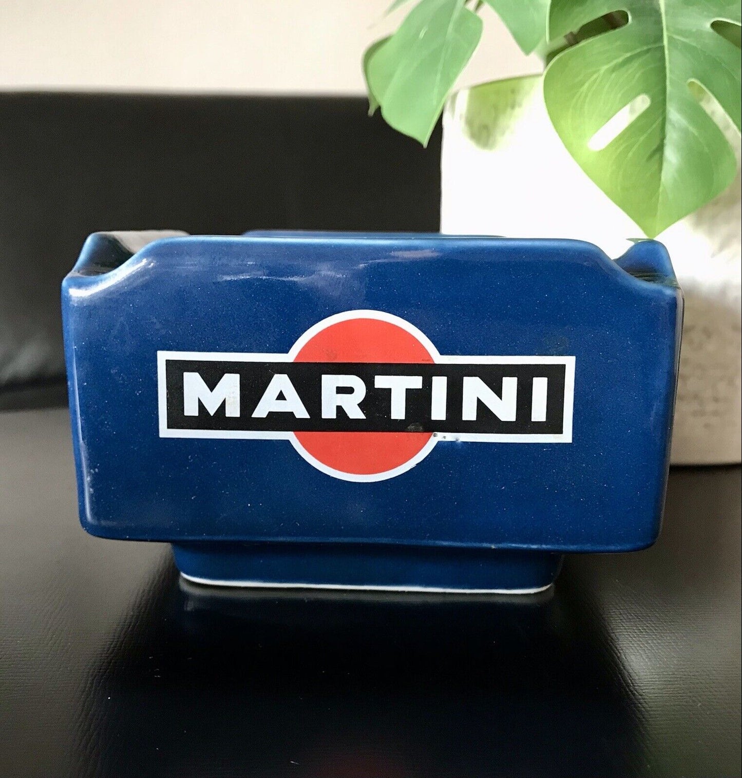 Vintage groß Martini Aschenbecher Ascher Keramik blau  60er 70er