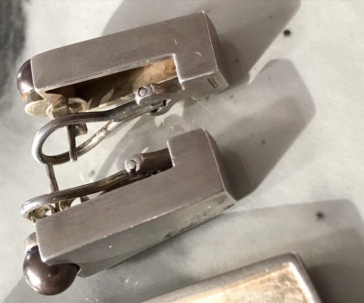 Damen Set Designer Schmuck Anhänger Ohrringe Silber 925 NW modernistisch Perle