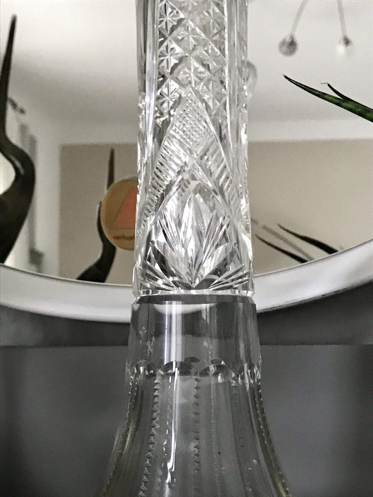 Antik Vase Glasvase Kristallglas geschliffen Jugendstil Art Déco