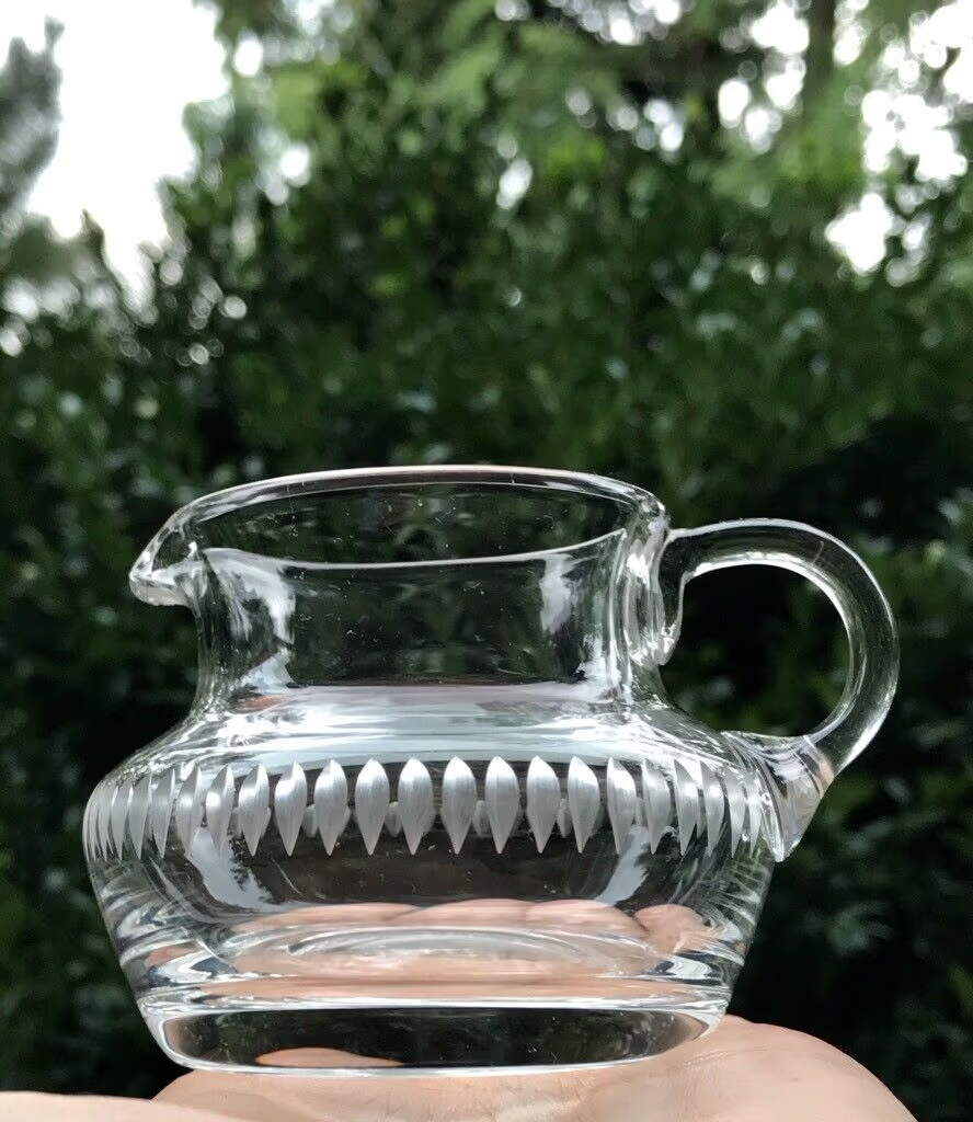 Alt Sahnegießer Kristallglas Bleikristall Glas