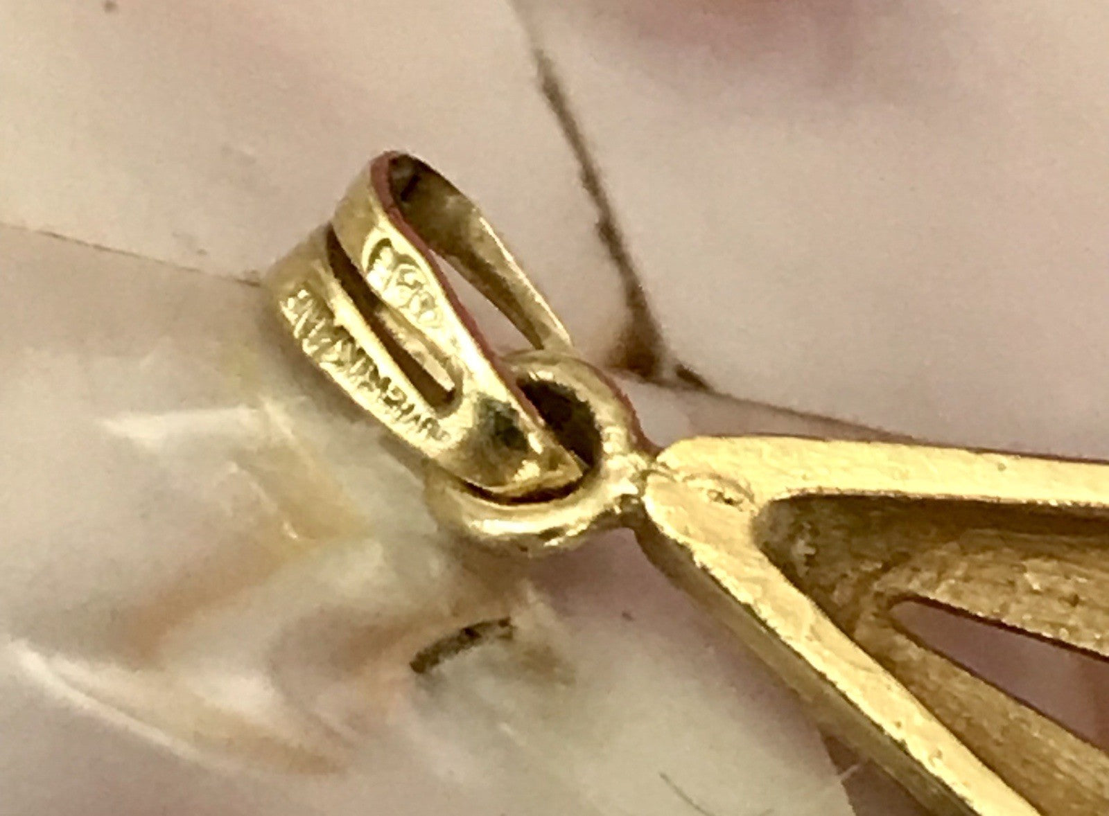Vintage Designer Anhänger Perle Amerik. Doublè vergoldet