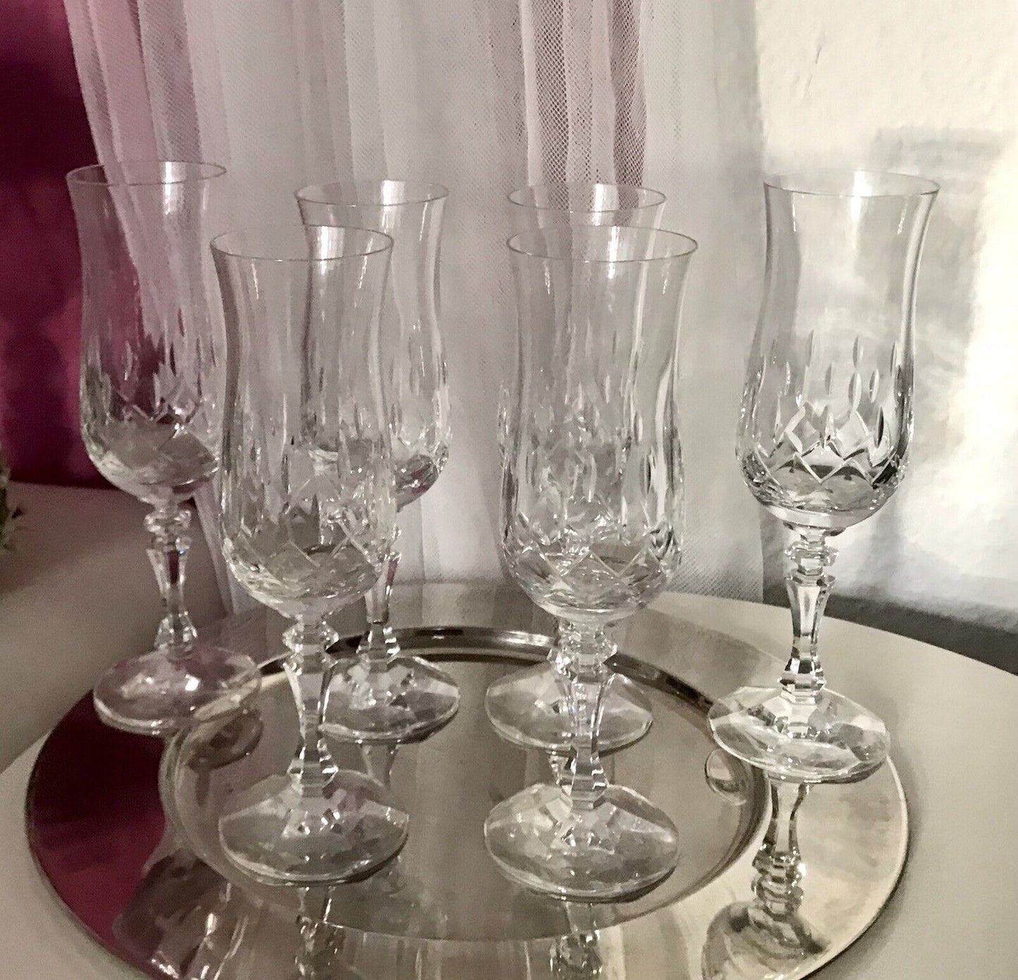 Vintage 6 EDEL Zwiesel Champagner Sektflöten Sektgläser Glas Kristallglas