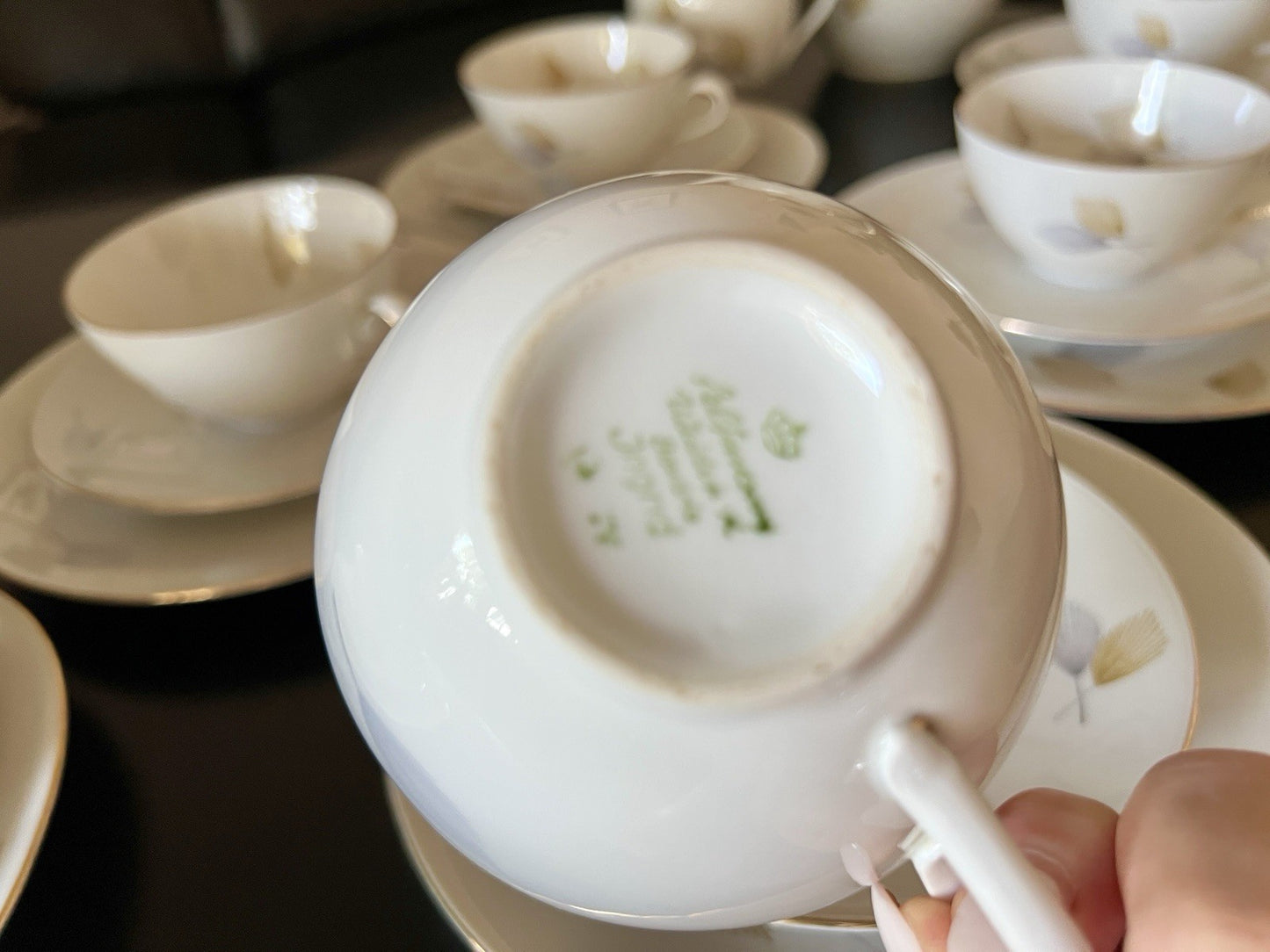 Edel Vintage Seltmann Weiden Porzellan Kaffeeservice 6 Pers. Elfenbein MCM